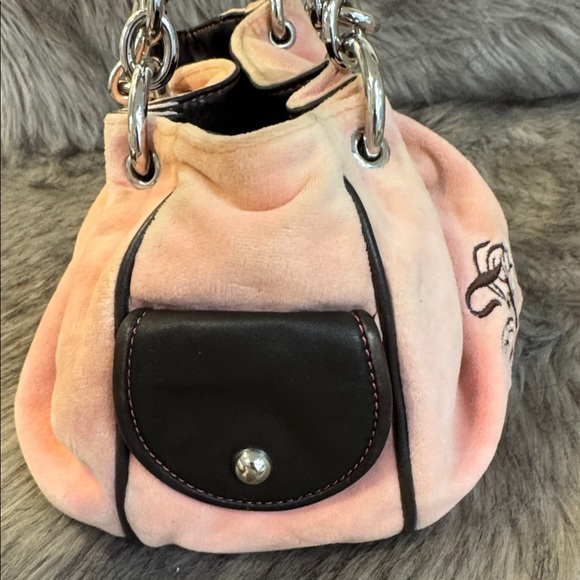 Vintage Juicy Couture Peach Satchel/Shoulder Bag with Chain Handles - Picture 10 of 16